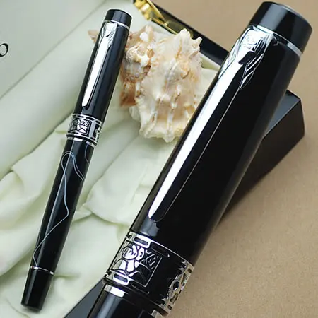 Пикассо 925 перьевая ручка 18KGP M черная swirl hot|pen fountain pen|fountain pen nibpen |