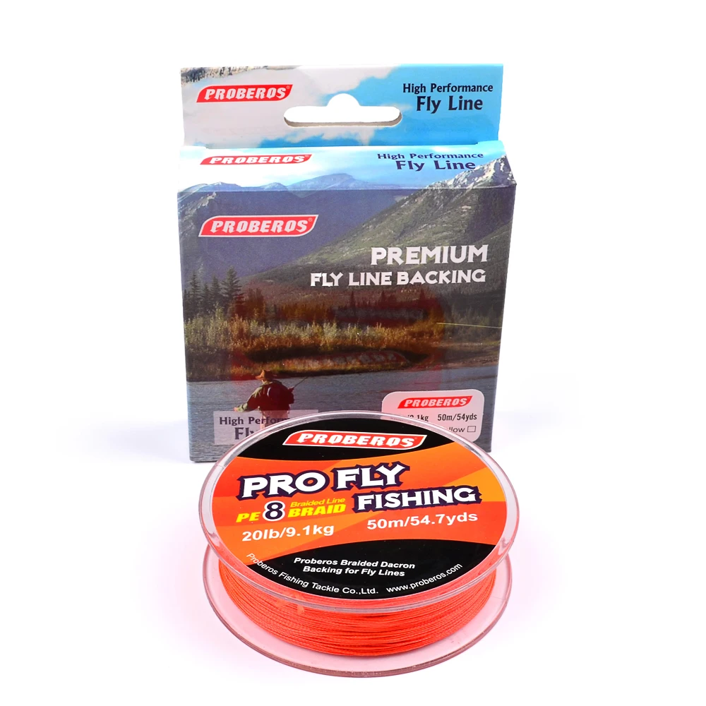 50 м PRO BEROS бренд Pro Серия Fly Backing Line 20 фунтов/30 фунтов желтый/красный цвет 8
