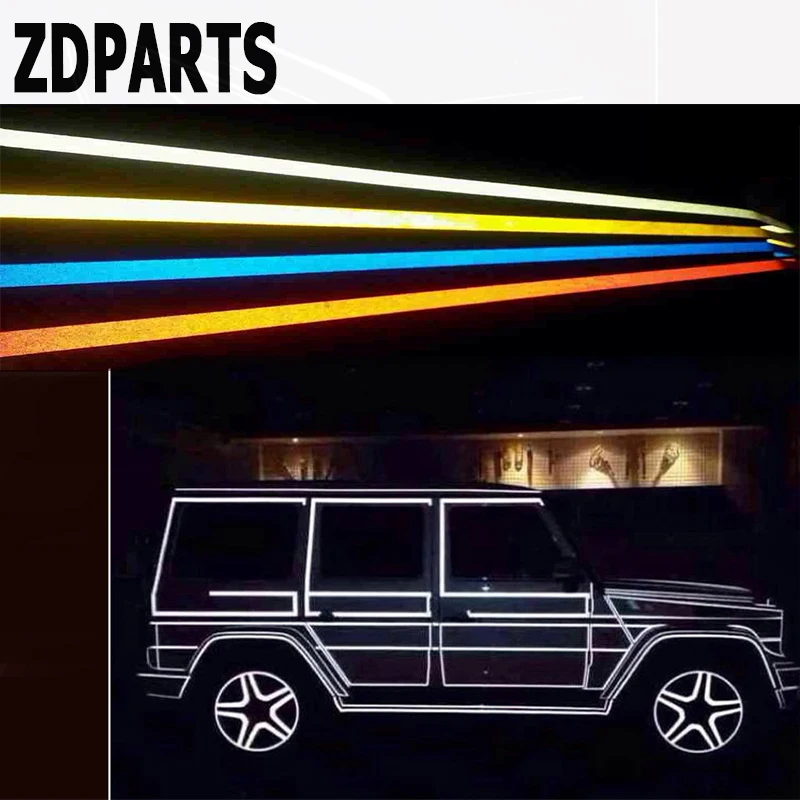 ZDPARTS 5 м * 1 см Автомобильная предупреждающая Светоотражающая полоса наклейка