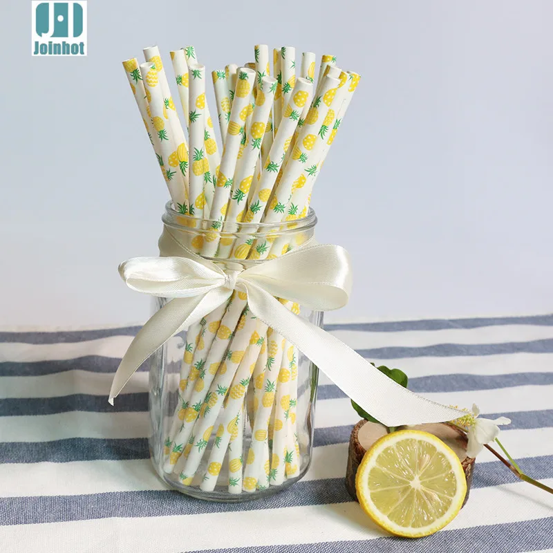 25 шт./лот фруктовые ананасовые бумажные соломинки для дня рождения свадебные