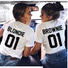 Brownie blondie 01 Tumblr Футболка Повседневная футболка с коротким рукавом с надписью bff подарочные топы для сестры девушки феминистский слоган графическая рубашка