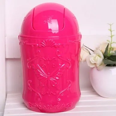 Цветная вращающаяся прозрачной дверью Настольный отходы мусор ящики в Бабочки