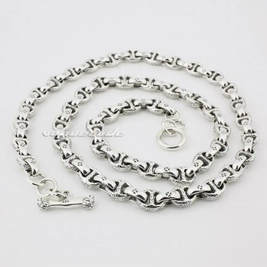 925 пробы Серебряное мужское байкерское ожерелье 8L008|biker necklace|silver menmens sterling silver necklace