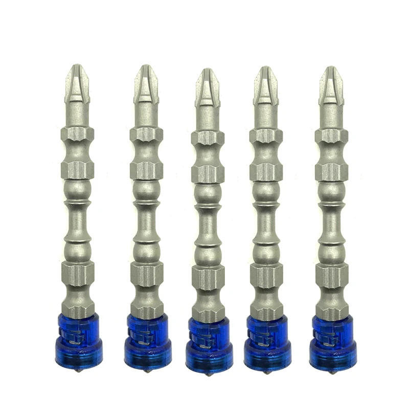 5pcs blue double 5 шт. PH2 Магнитная отвертка бит против скольжения S2 стальной электрический отвертка набор 1/" шестигранный хвостовик с одной головкой электроинструменты DT6 - Цвет: 5pcs blue double