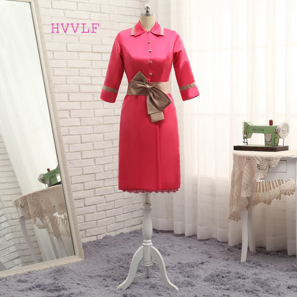 

Sheath Mother Of The Bride Dresses Knee Length Satin Lace Red With Jacket Mother Dresses For Weddings