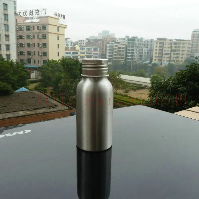 50 мл Алюминиевая серебреная бутылка с серебряной винт алюминиевый колпачок.