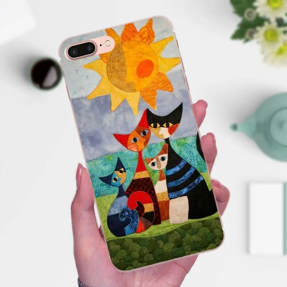 ТПУ сотовый телефон милый кот мышь Свинья кошки арт для Galaxy A3 A5 A7 On5 On7 2015 2016 2017 Grand
