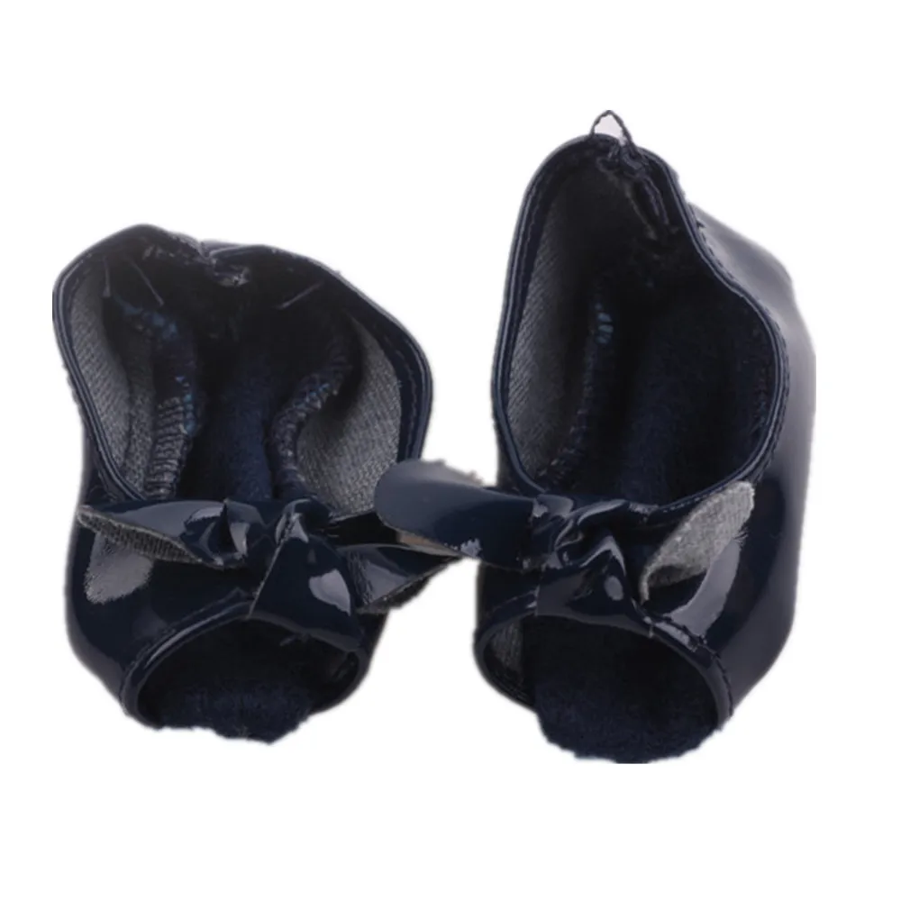 

Stylish black butterfly shallow mouth fish mouth shoes for 18 inch American doll clothes accessories / gifts for children
