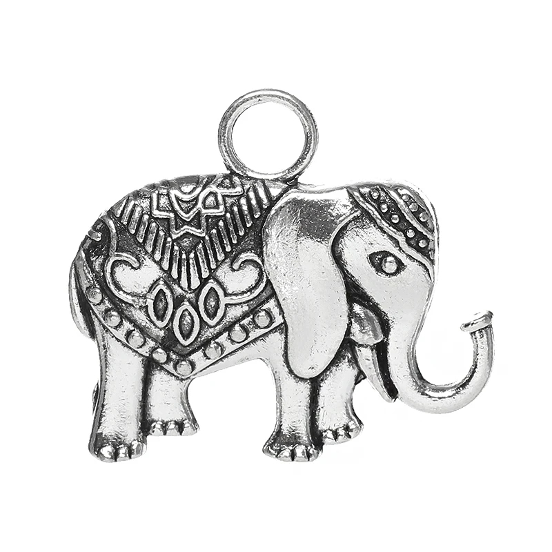 Подвески DoreenBeads из металлического сплава подвески в виде слона античные