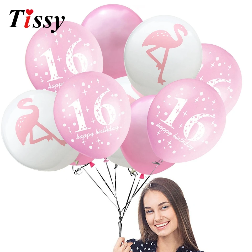 Разноцветные латексные воздушные шары 10 шт. 12 дюймов 16 и 18 лет вечерние с днем