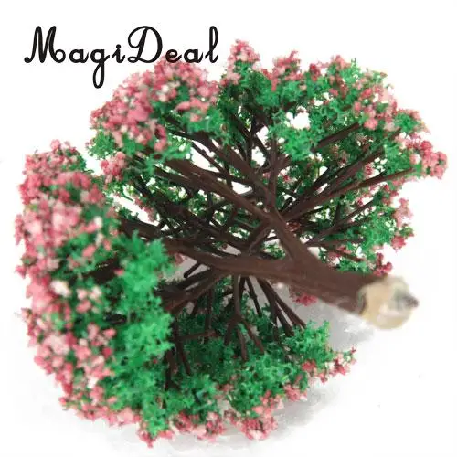 Пластмассовый Ландшафтный пейзаж MagiDeal 4 шт./лот модель деревьев с персиковыми