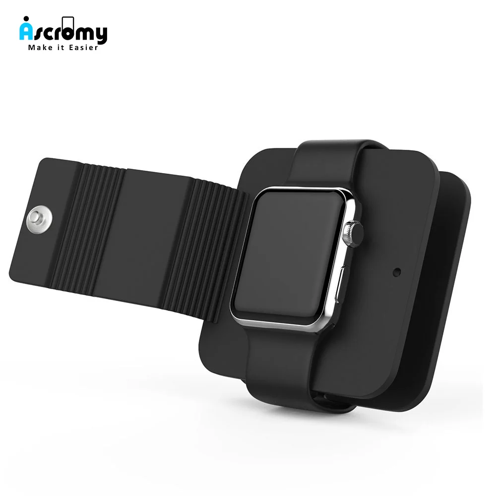 Ascromy для Apple Watch 4 3 2 1 iWatch чехол зарядки Мягкий силиконовый док станции хранения