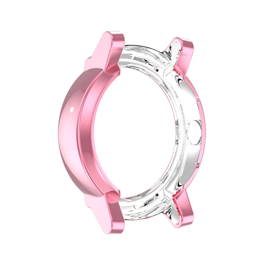 Pink Чехол-протектор для Ticwatch E, покрытие для часов из ТПУ, мягкий силиконовый защитный бампер, аксессуары, черный и серебристый цвета - Цвет: Pink