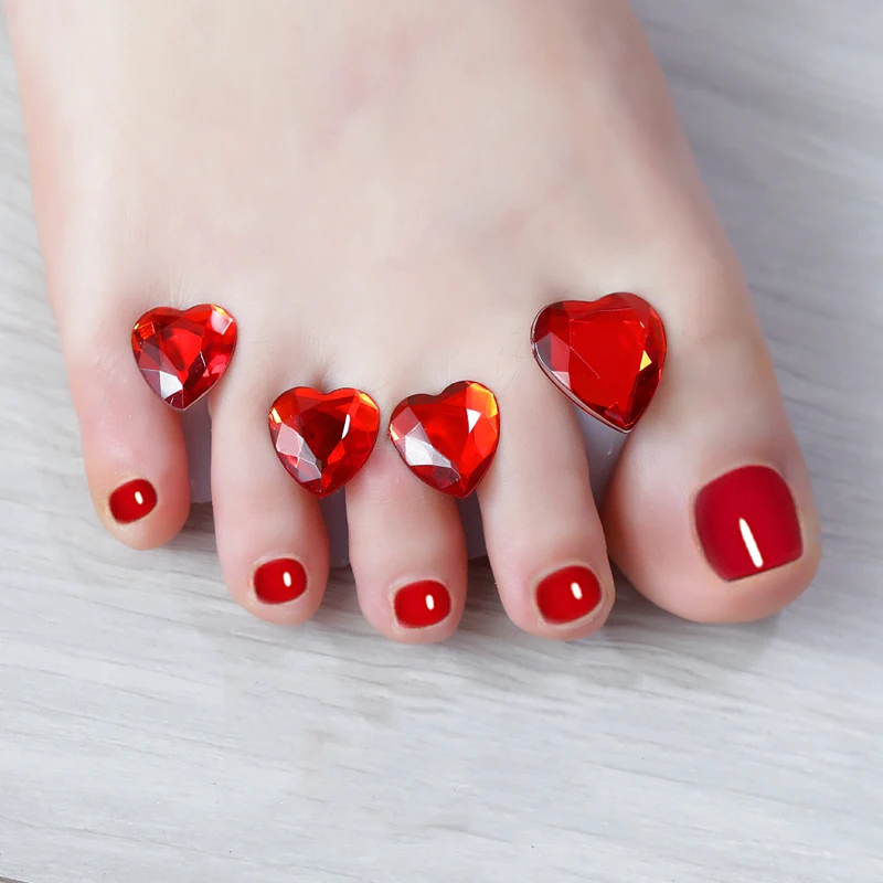 New Silica Gel Foot Toe Separator Finger Protector Nail Tips Flower Red Heart Image For Flexible Use UV Polish Art Tool | Красота и