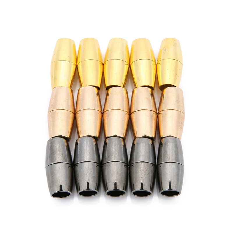 Sauvoo 5 pieces/lot Copper Strong Magnetic Clasp Gold KC Gunblack 5mm Round Leather Cord Connector for DIY Jewelry Making | Украшения и