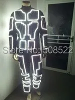 

Halloween LED Costume Clothes Mandarin Collar Zipper LED Stage Wear LED Glowing Clothes Flash Party Dress LED Size customized