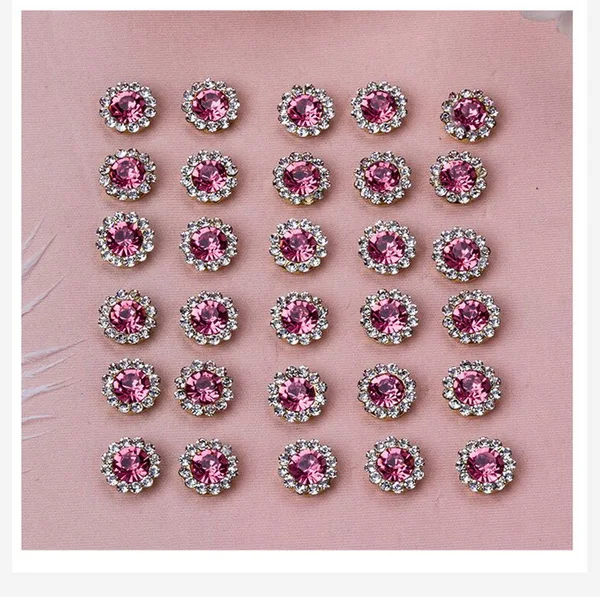Rhodium Fuchsia Круглые полимерные стразы стекло камень коготь Кристалл Пряжка кабошон база для DIY ремесло украшение для альбома - Цвет: Rhodium Fuchsia