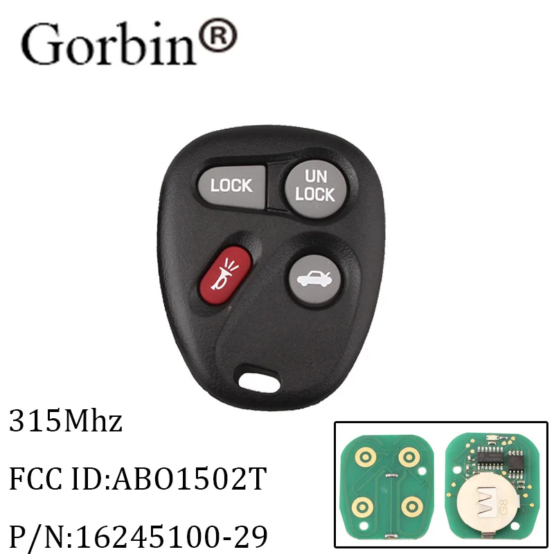 Автомобильный ключ GORBIN с дистанционным управлением 4 кнопки 315 МГц для Buick Chevrolet