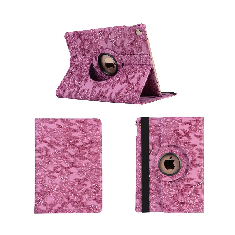 purple-PTW Кожаный 360 Вращающийся чехол для Apple ipad 9,7 дюймов Air/Air 2 retina чехол ультра тонкий Авто сон для нового ipad крышка - Цвет: purple-PTW