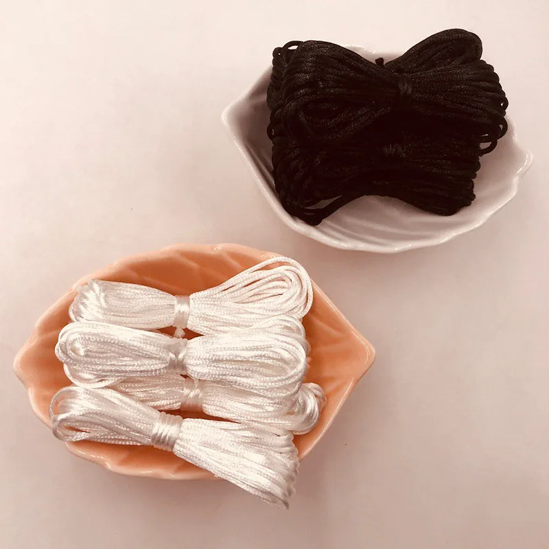 Новинка 5 м мягкой сатиновой ткани нейлона многоцветный шнур сплошной канат для