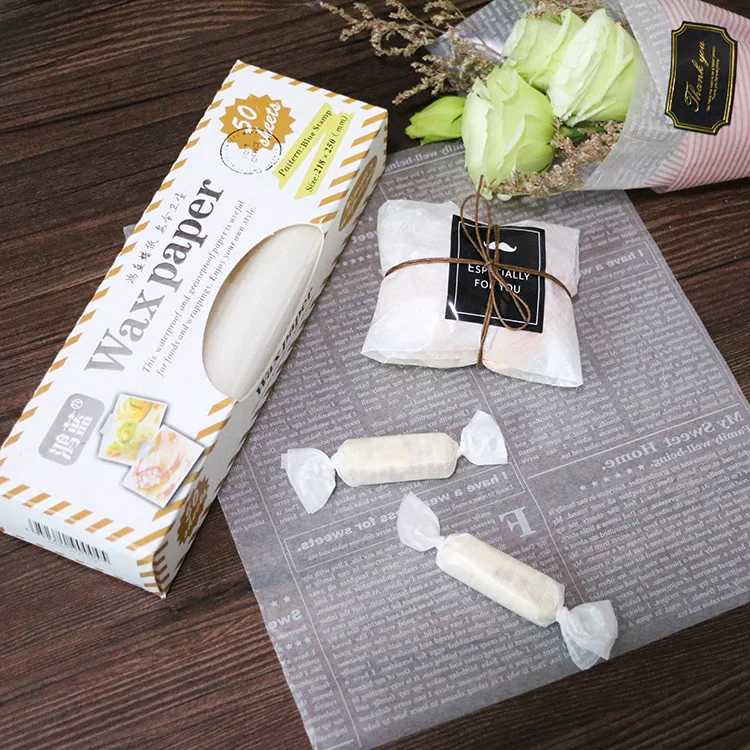 50 шт./лот вощеная бумага с различными узорами пищевая упаковочная смазочная для