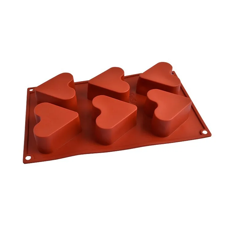 6 плоских форм в форме сердца силиконовая форма для торта Кондитерская заливки