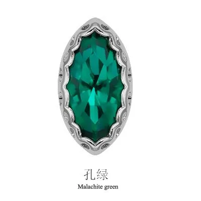 Malachite green 7x15 мм Форма глаз супер красивые стеклянные кристаллы, стразы, форма птичьего гнезда основа пришить камни для высшего класса ювелирные аксессуары - Цвет: Malachite green