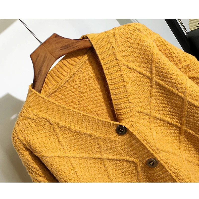 Surmiitro Coarse Knitted Cardigan Women 2020 Autumn Casual Korean Ladies Long Sleeve Winter Sweater Tricot Coat Jacket Female |