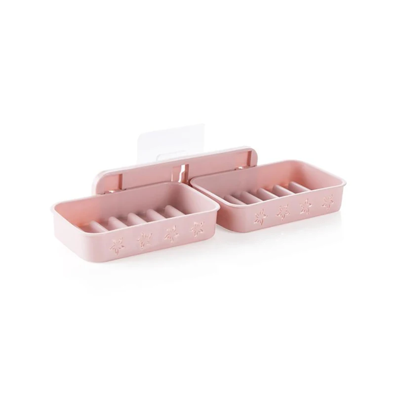 Pink Ванная комната настенный мыло сушилка для посуды коробка мыльница лоток мыльницы для ванны стеллаж для хранения сушки полка - Цвет: Pink