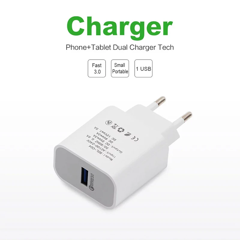 Appacs 18 W EU Зарядное устройство QC3.0 мобильного телефона 5 V 3A и 9 2A для телефонов