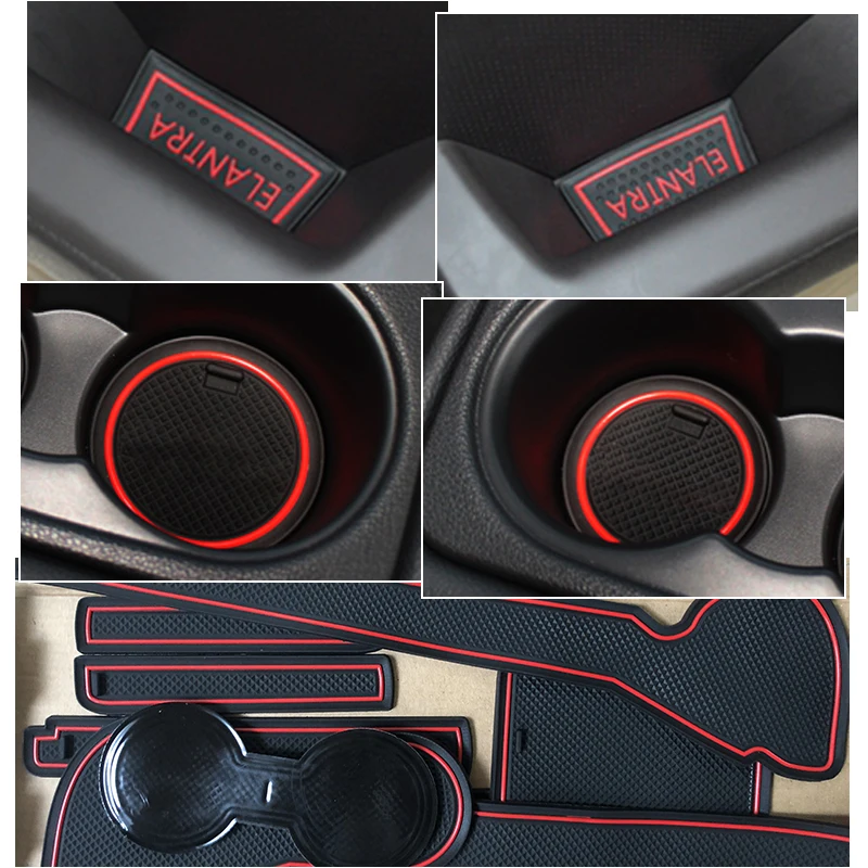 Противоскользящий коврик со слотом для ворот Hyundai Elantra HD 2007 2008 2009 2010 резиновые
