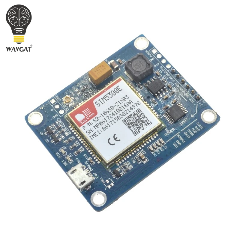 Плата разработки WAVGAT SIM5300E 3G четырехдиапазонная GSM GPRS GPS SMS с антенной
