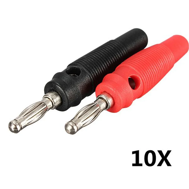 10Pcs/5Set Red&ampBlack Set 4mm Battery Charger Cable Nickel Plated Solderless Banana Plug Jack Audio Connector Durable | Обустройство