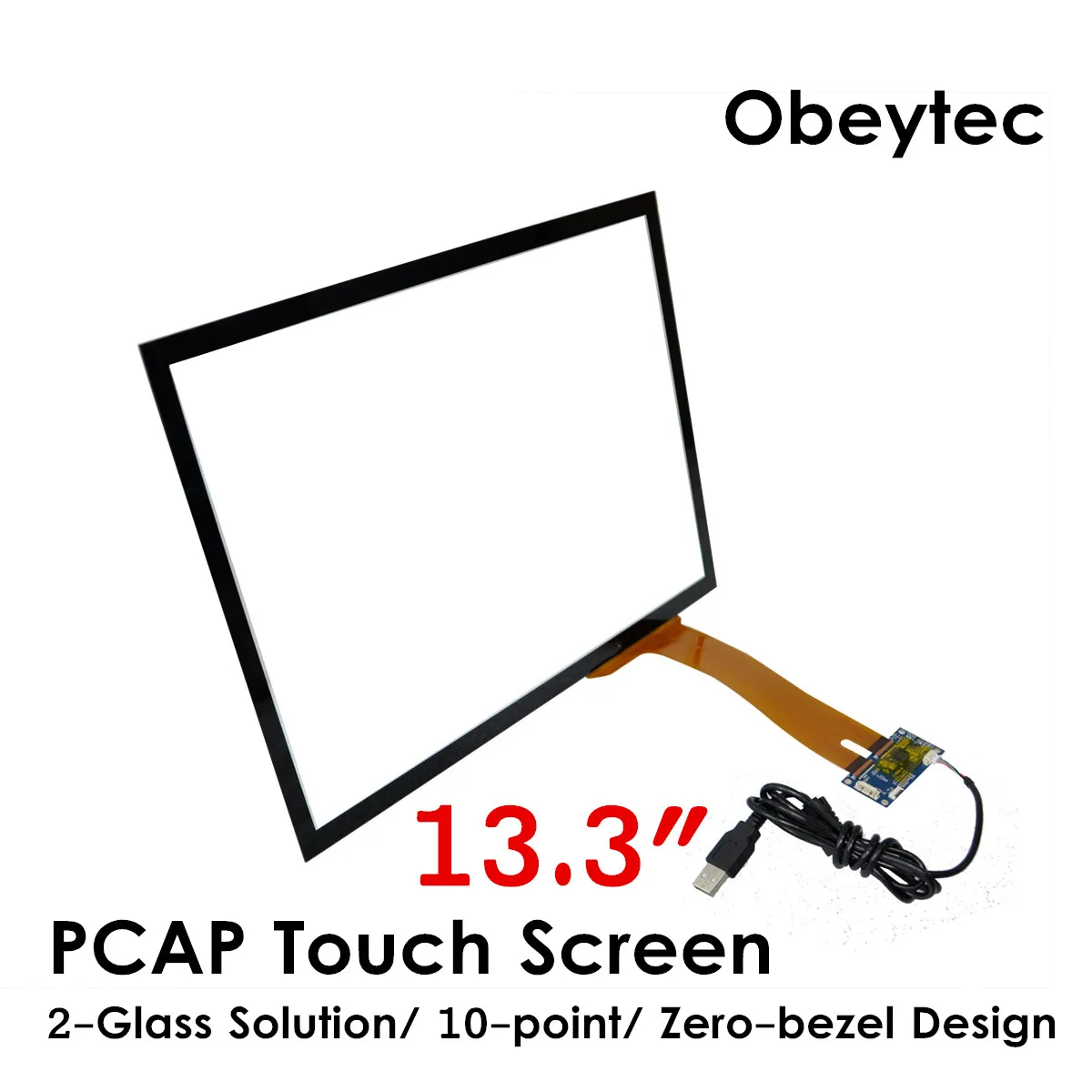 Obeytec 13," Проекционный емкостный сенсорный экран панель, PCAP, USB порт, 16:9, без драйвера, толщина 3 мм