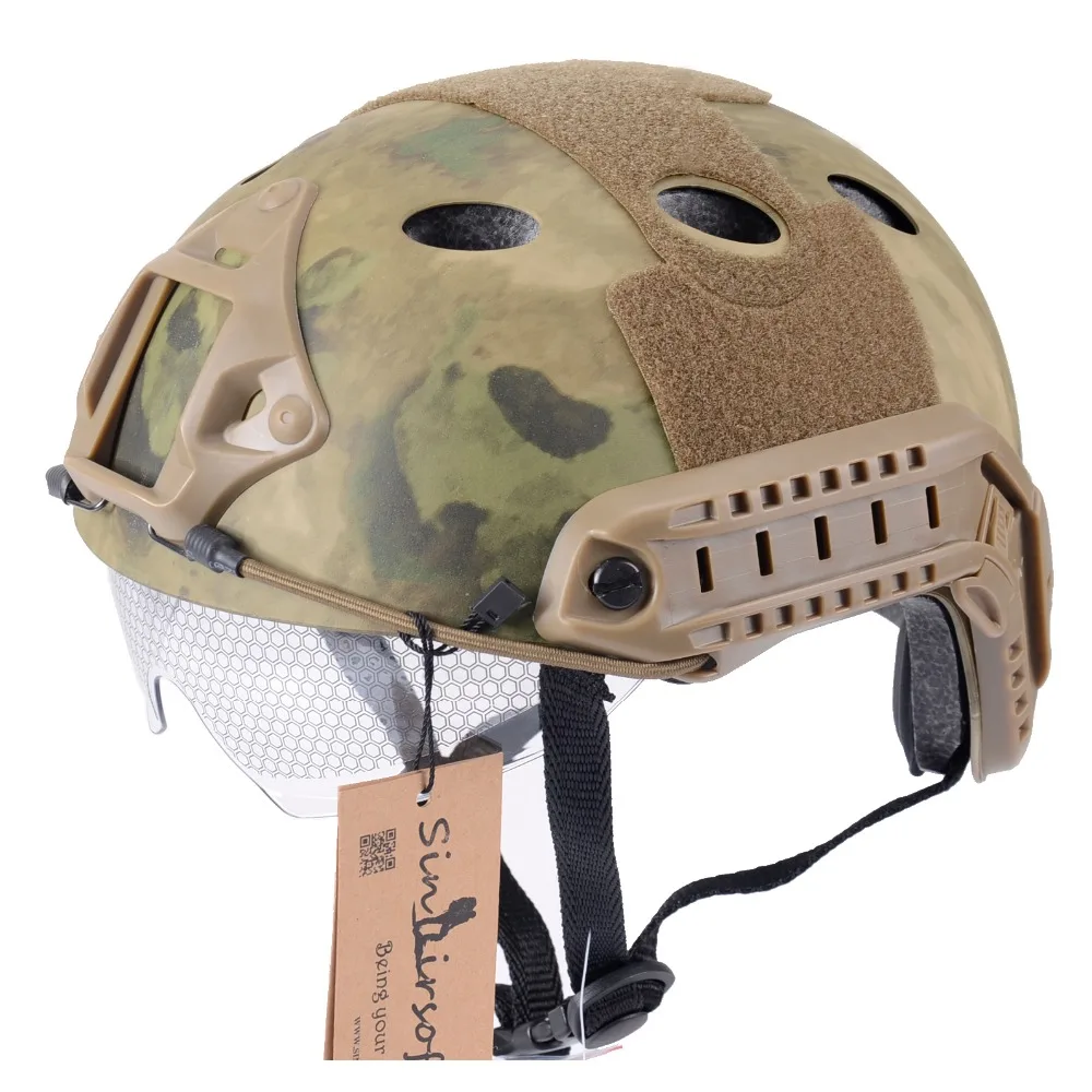 SINAIRSOFT военный страйкбол защитный Быстрый Шлем с защитными Goggle PJ Тип шлем прыжок Тактический шлем страйкбол