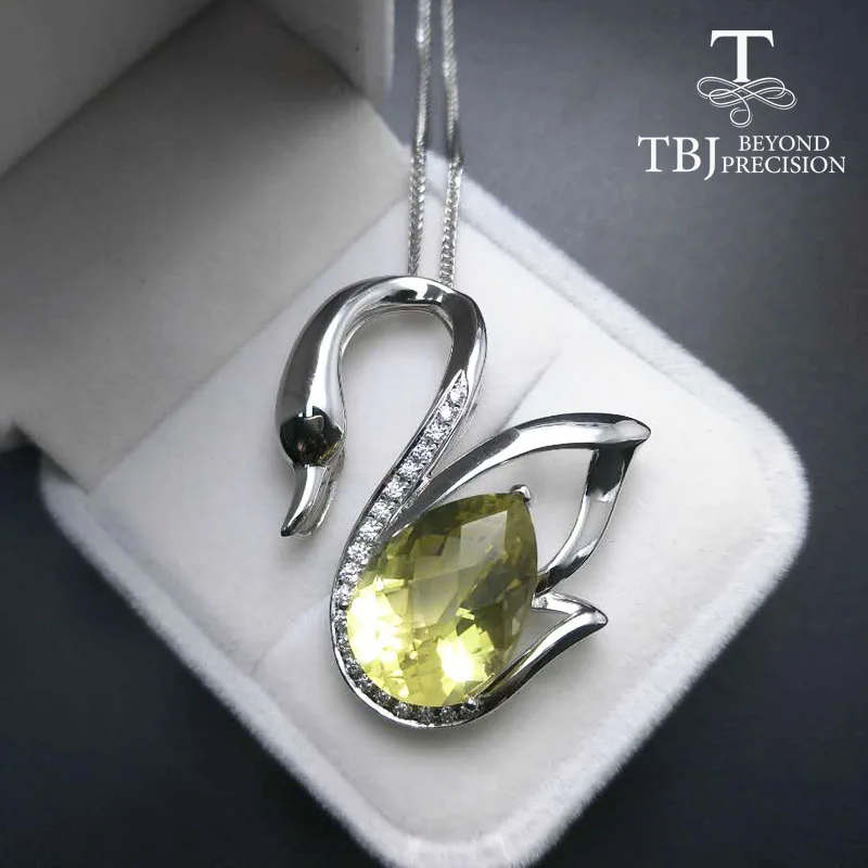 Tbj &quotЛебединое озеро&quot Большой Лебедь с натуральным Lemon кварцевые Шахматная