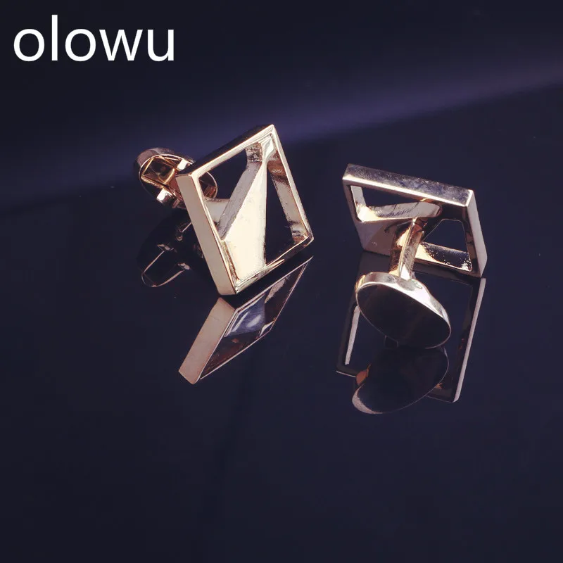 Olowu Новое поступление модные мужские рубашки запонки роскошные золотые
