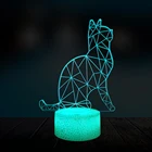 3D лампа в виде животных, светодиодный ночсветильник для детей с USB-разъемом, многоцветный, романтический декор для друзей и детей, подарок на Рождество