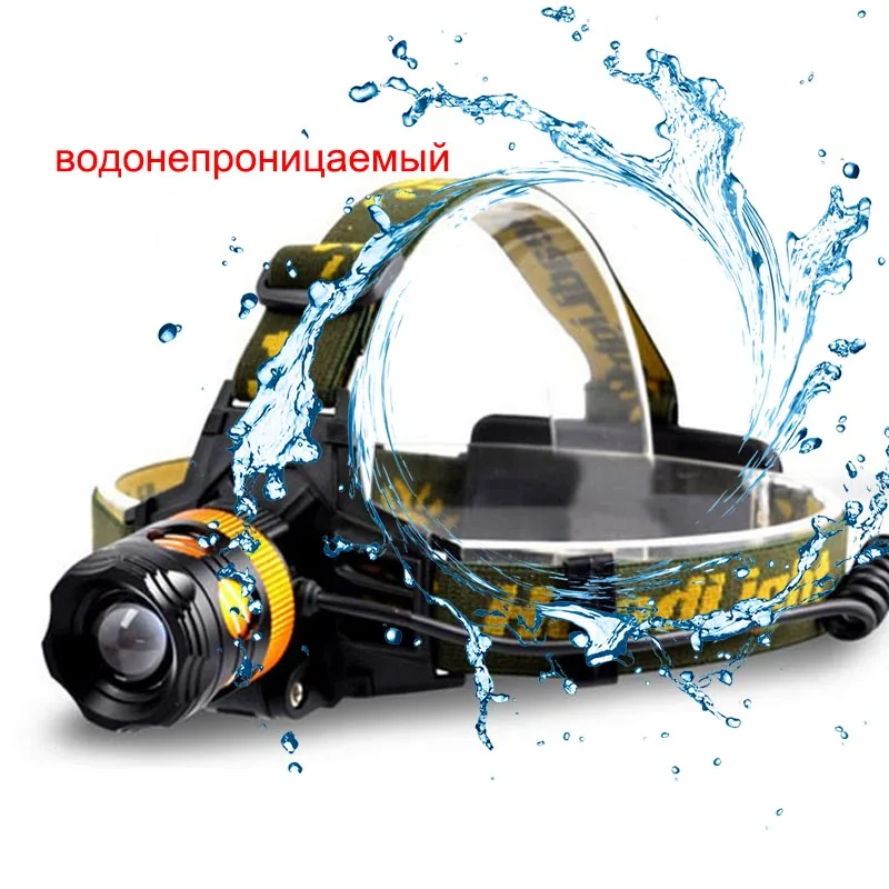 Водонепроницаемый 2 светодиодные лампы, налобный фонарь, мощный головной светильник для кемпинга, рыбалки, Головной фонарь, светильник фонарь, белый, синий, желтый, для верховой езды, вспышка, светильник 18650