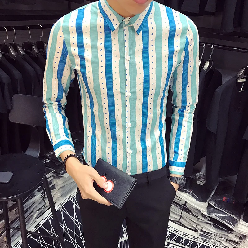 Мода 2019 Camisa Masculina осень Горячая Распродажа Slim Fit Мужские рубашки с длинным рукавом