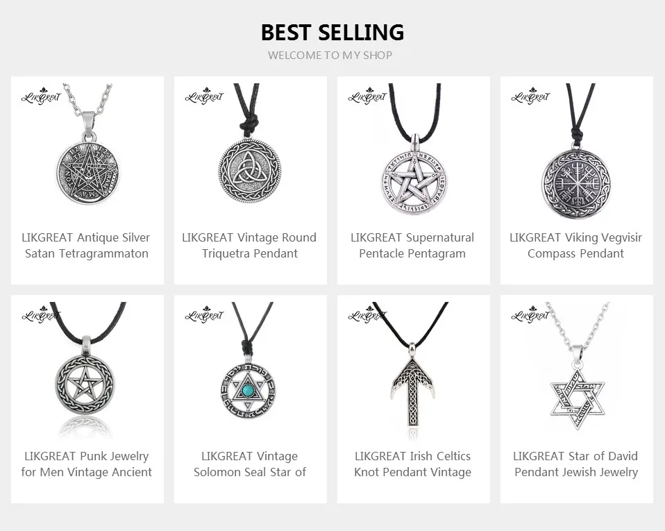 LIKGREAT Vintage Pentagram Round Pendant Necklace Celtics Knot Wicca Jewerly Hollow Pentacle Accessories Amulet Necklace