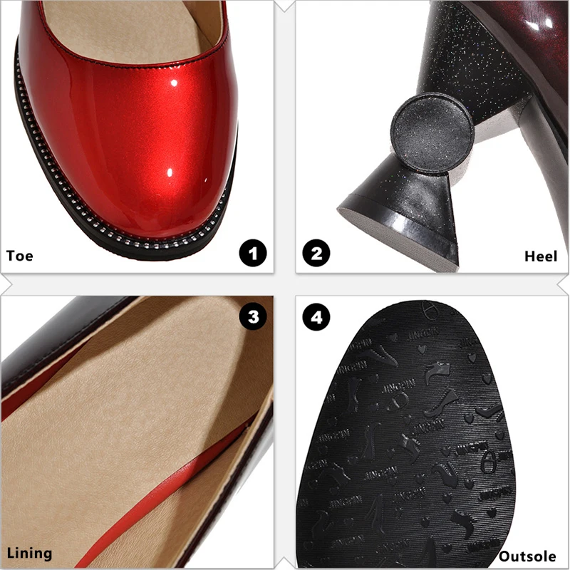 Туфли лодочки женские из лакированной кожи высокий каблук квадратный носок без