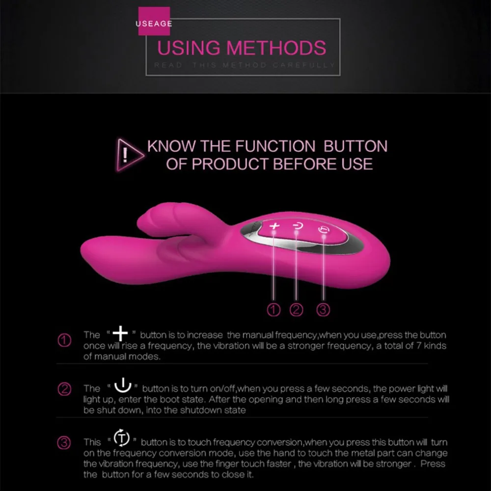 Nalone двойной Вибрационный Вибратор Кролика 7 скоростей силиконовый вибратор