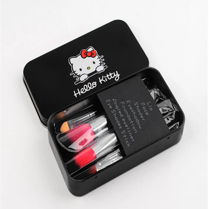 7 шт. hello kitty набор кистей для макияжа с железной мини коробкой Make up Professional кисти