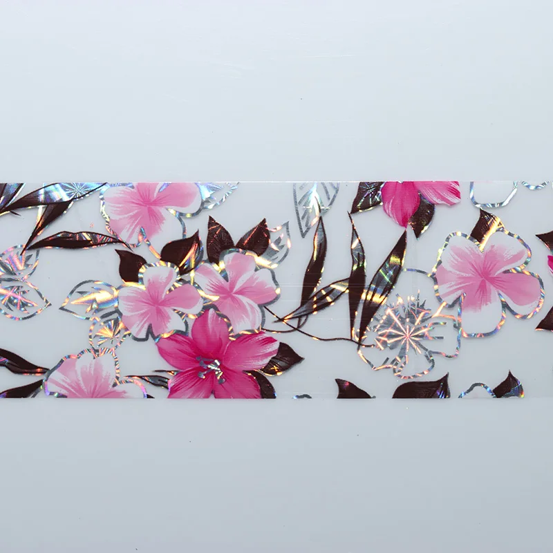 Блестящая Фольга для ногтей с цветными перьями 4*100 см наклейка переводки цветов