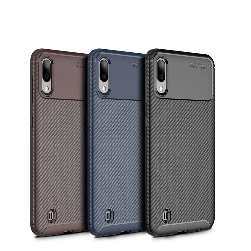 Для samsung Galaxy M10 M20 M30 Чехол Мягкий ТПУ/углеродное волокно текстурированная назад