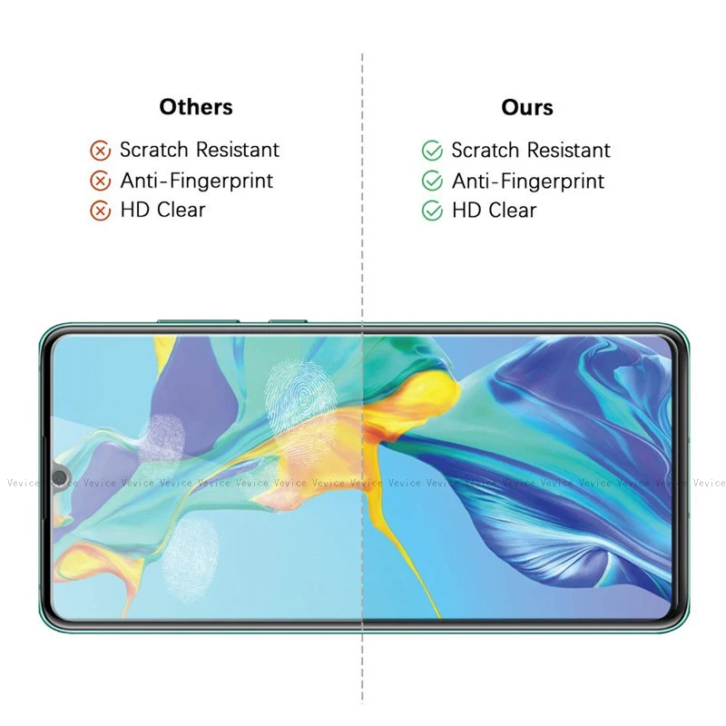 Закаленное стекло для Huawei P30 Pro Mate 20 Lite Полное покрытие Защита экрана Защитная