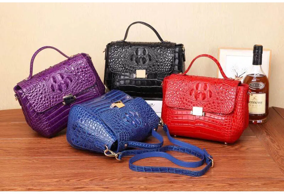 SUWERER New top cowhide women genuine leather bag Embossed crocodile pattern Fashion schoudertas dames luxury leather bag