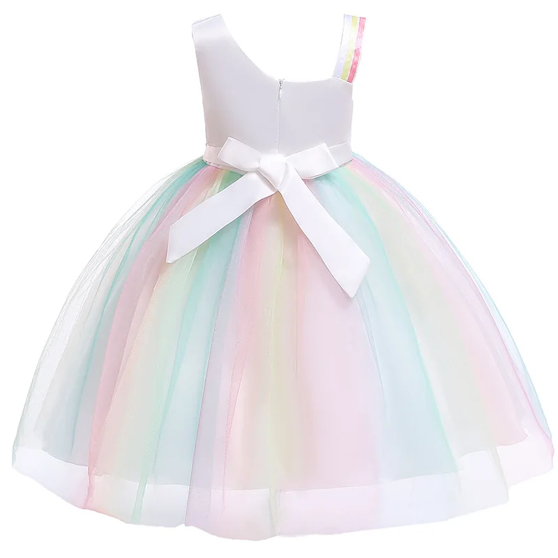Children Clothing Colorful Mesh Kids Party Costume Unicorn A-Line Sleeveless Girls Dresses | Детская одежда и обувь
