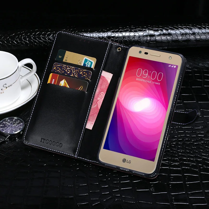 Чехол Itgoogo для LG X Power 2 Роскошный кожаный флип-чехол защитный чехол телефона